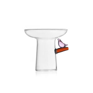 Birds Pembe Kuş Figürlü Cam Sunumluk