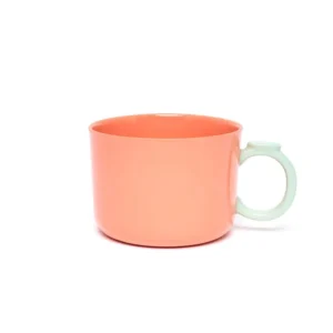 Crescent - Lungo - Roseate - Mint Kulplu Porselen Bardak