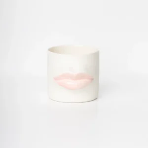 Kiss Beyaz Pembe Porselen Kahve Bardağı