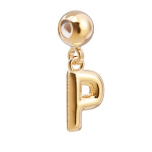 18 Ayar Altın Kaplama Charm Harf - P