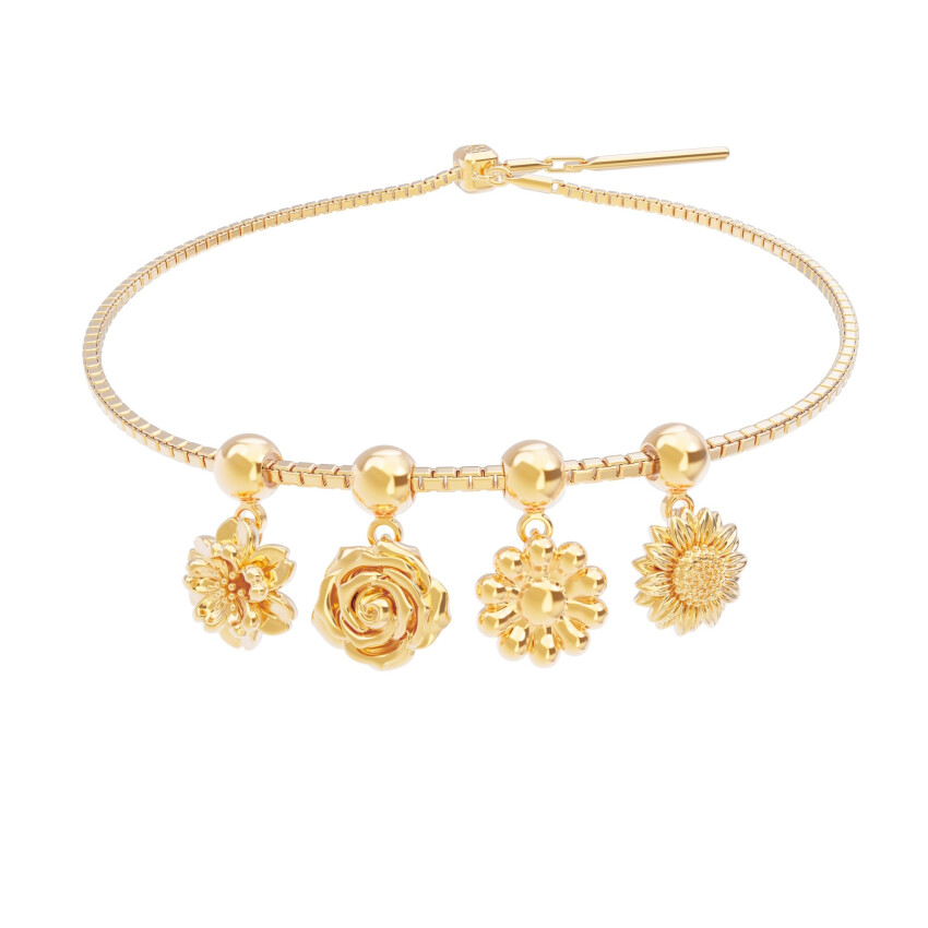 18 Ayar Altın Kaplama Charm - Rose
