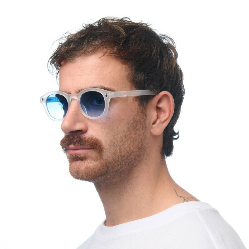 Milano Unisex Güneş Gözlüğü Transparan Beyaz / Lens: Mavi Gradyan