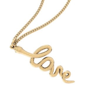 18 Ayar Altın Kaplama Love Snake Kolye