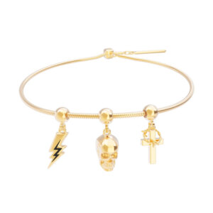 18 Ayar Altın Kaplama Charm - Skull