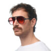 Alessio Unisex Güneş GözlüğüSiyah / Lens : Kırmızı