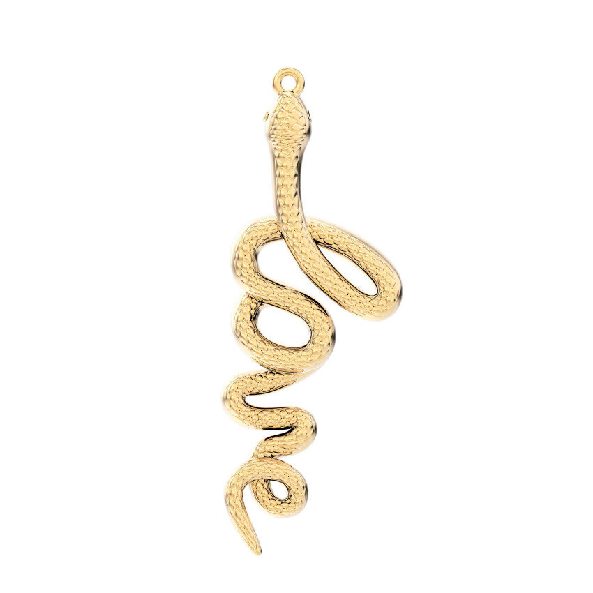 18 Ayar Altın Kaplama Love Snake Kolye