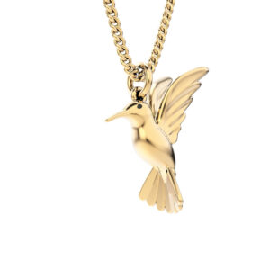 18 Ayar Altın Kaplama Humming Bird Kolye