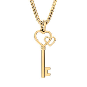 18 Ayar Altın Kaplama Love Key Kolye