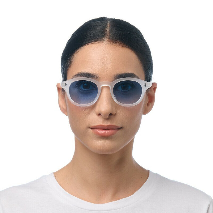 Milano Unisex Güneş Gözlüğü Transparan Beyaz / Lens: Mavi Gradyan