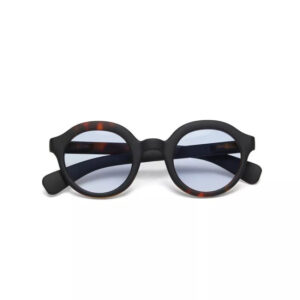 Lauro Unisex Yuvarlak Siyah Havana Güneş Gözlüğü Mavi Gradyan
