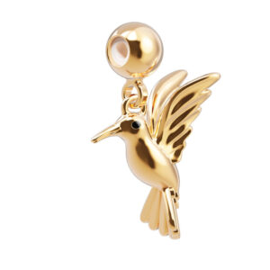 18 Ayar Altın Kaplama Charm - Hummingbird