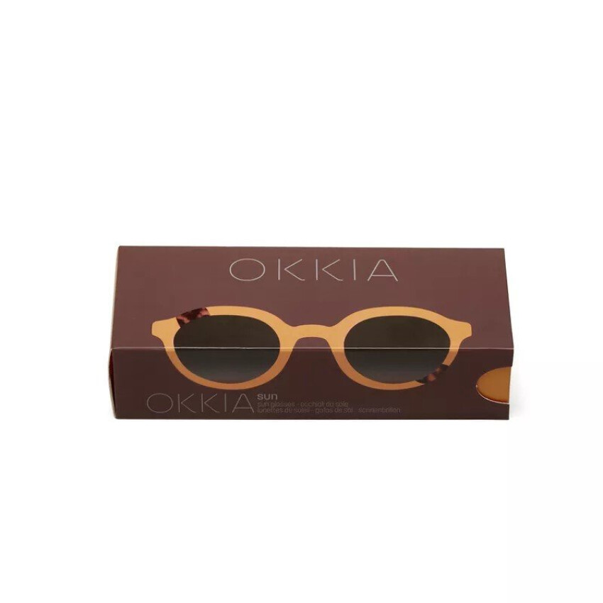 Lauro Unisex Yuvarlak Sarı Havana Güneş Gözlüğü Siyah Gradyan