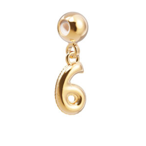 18 Ayar Altın Kaplama Charm Rakam - 6 Altı