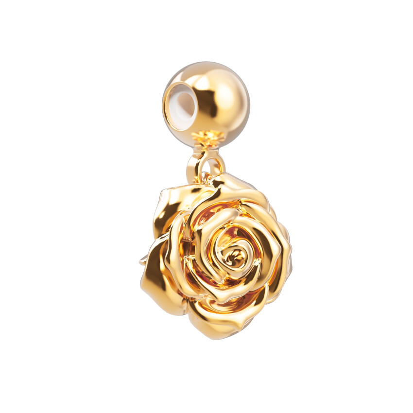18 Ayar Altın Kaplama Charm - Rose