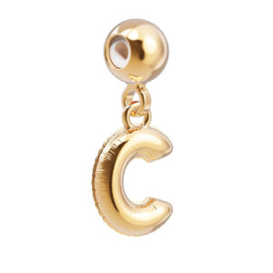 18 Ayar Altın Kaplama Charm Harf - C