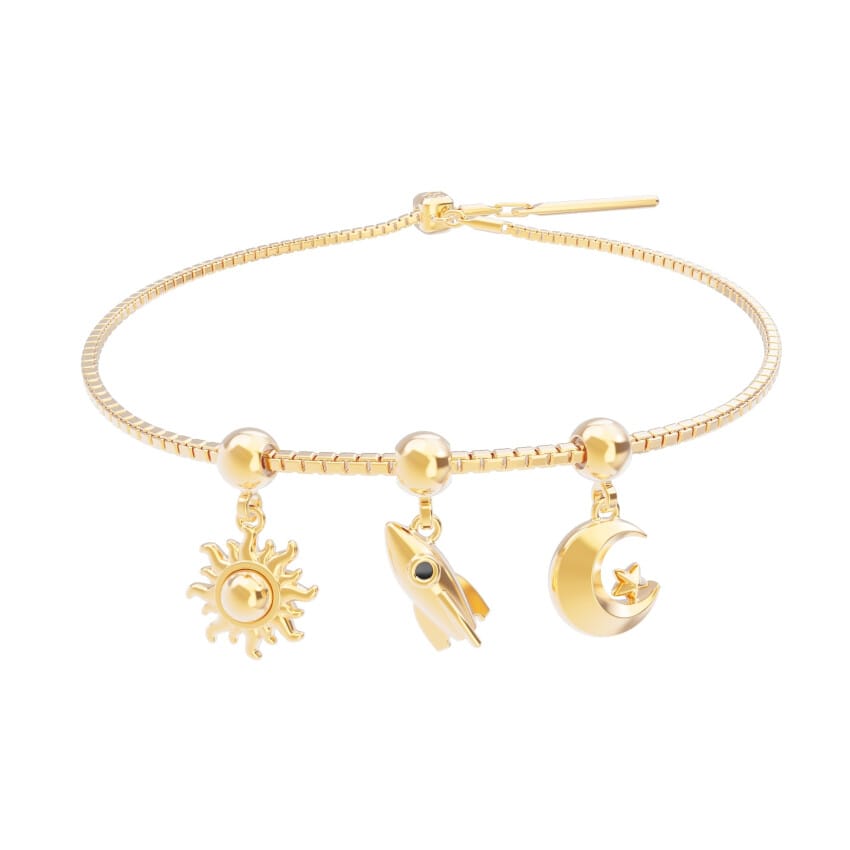 18 Ayar Altın Kaplama Charm - Roket