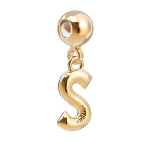 18 Ayar Altın Kaplama Charm Harf - S
