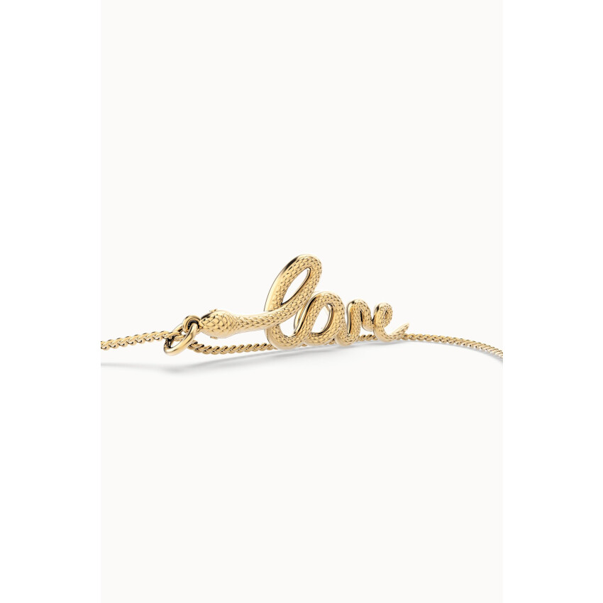 18 Ayar Altın Kaplama Love Snake Kolye