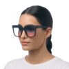 Roma Unisex Güneş Gözlüğü Siyah / Lens: Mavi/Pembe gradyan