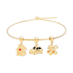 18 Ayar Altın Kaplama Charm - Bebek arabası
