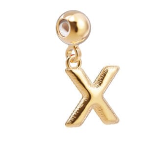 18 Ayar Altın Kaplama Charm Harf - X