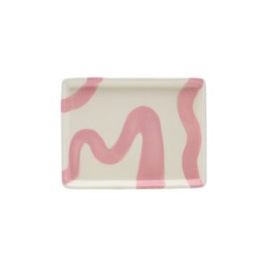 Que Rico - Javier Spanish Swirls El Boyaması Pembe Tepsi