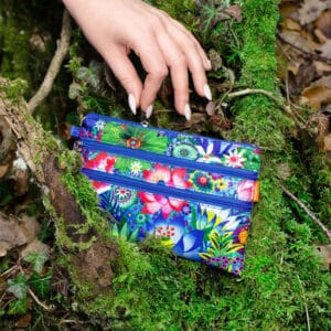 Pylones 3 Fermuarlı Çanta - Zip It - Fleurs D'eau