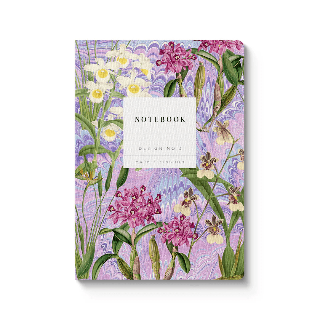 Ohh Deer Kaleido A5 176 Sayfa Çizgili Defter Marble Orchids