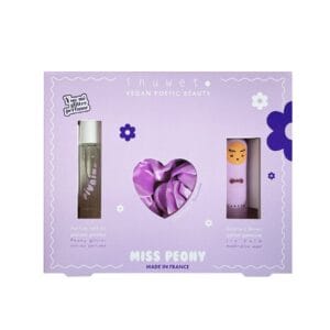 Inuwet Miss Peony Set - Mor Saç Tokası, Şakayık Kokulu Parfüm ve Marshmallow Aromalı Dudak Nemlendiricisi