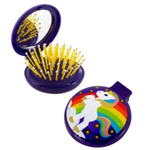Pylones Aynalı Katlanabilir Saç Fırçası - Lady Retro - Unicorn