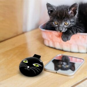 Pylones Aynalı Katlanabilir Saç Fırçası - Lady Retro - Black Cat