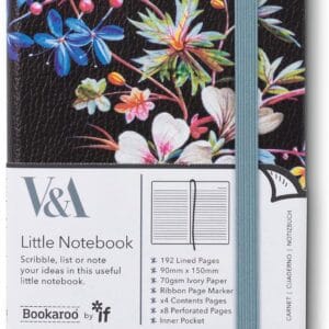IF Bookaroo Pocket A6 Çizgili Defter Kilburn Black Floral