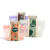 Lubblu 3'lü Ola Set – 500 / 1000 / 1500 ml 0 Platinum Silikon Gıda Saklama Kabı – Pembe, Şeffaf, Mor