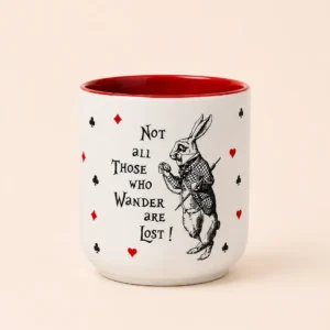Alice in Wonderland Kulpsuz Seramik Kupa (Tavşan)