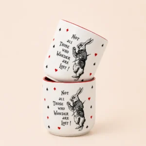 Alice in Wonderland Kulpsuz Seramik Kupa (Tavşan)