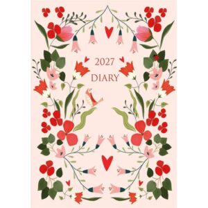 Fashion Diary Pink Bird Floral A6 2027 Ajanda