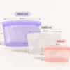 Lubblu 3'lü Ola Set – 500 / 1000 / 1500 ml 0 Platinum Silikon Gıda Saklama Kabı – Pembe, Şeffaf, Mor