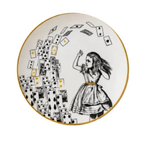 Alice Kart Destesi Porselen Pasta Tabağı