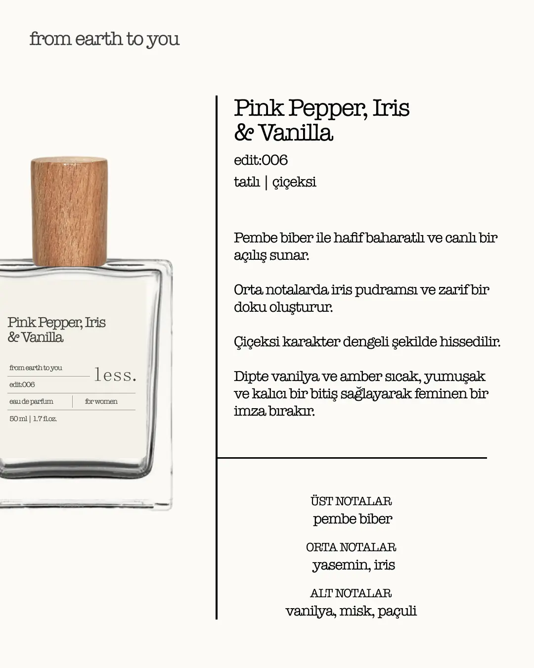Pink Pepper, Iris & Vanilla Edit:006 Kadın Parfüm 50ml | Eau de Parfum for Women