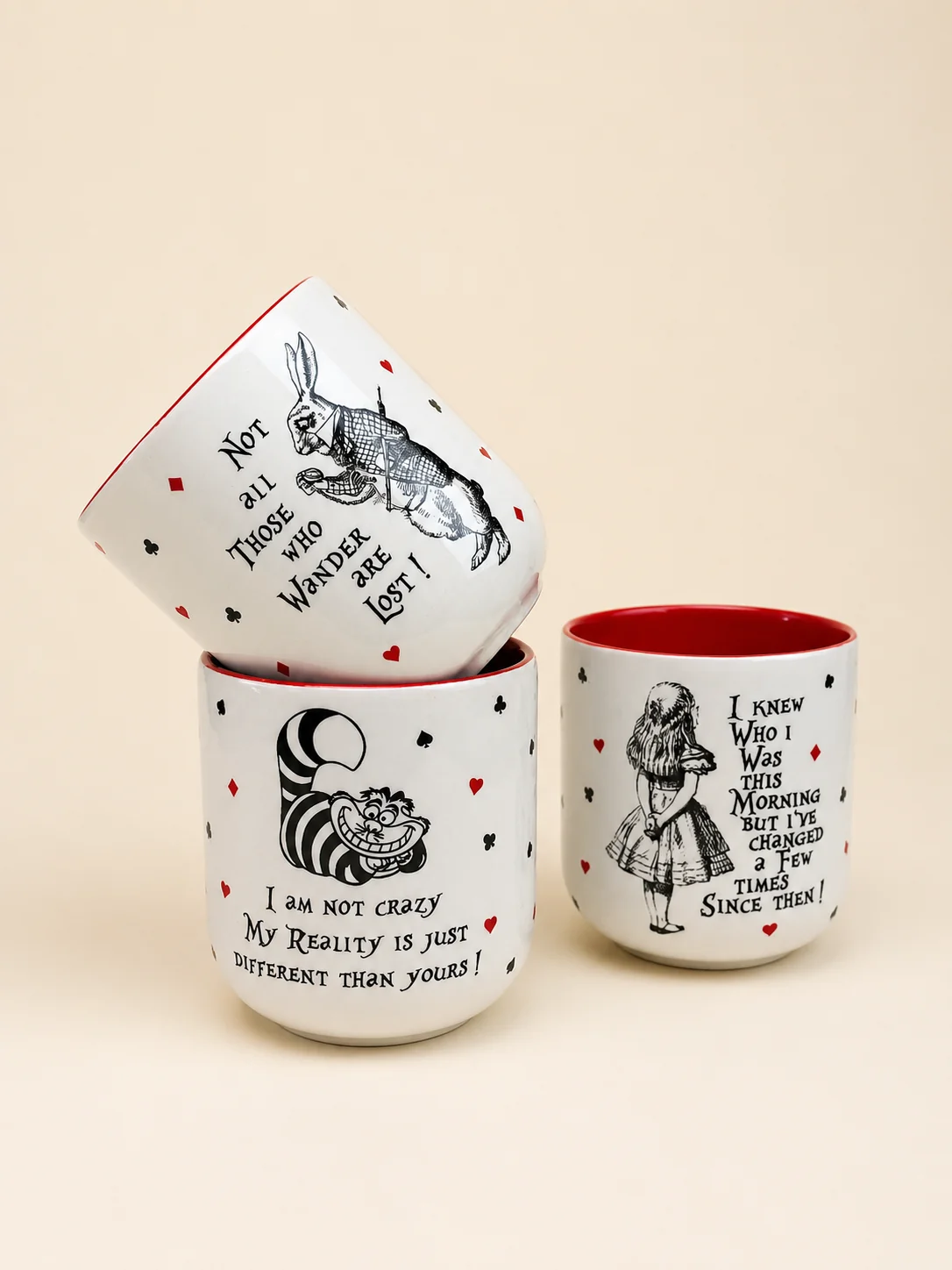 Alice in Wonderland Kulpsuz Seramik Kupa (Cheshire Kedisi)