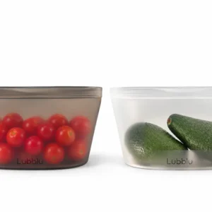 Lubblu 2'li Moi Set – 680 ml 0 Platinum Silikon Gıda Saklama Kabı – Gri, Şeffaf