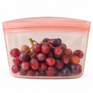 Lubblu 2'li Ola Set – 500 ml 0 Platinum Silikon Gıda Saklama Kabı – Pembe, Şeffaf