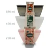 Lubblu 3'lü Moi Set – 250 / 450 / 680 ml 0 Platinum Silikon Gıda Saklama Kabı – Pembe, Şeffaf, Gri