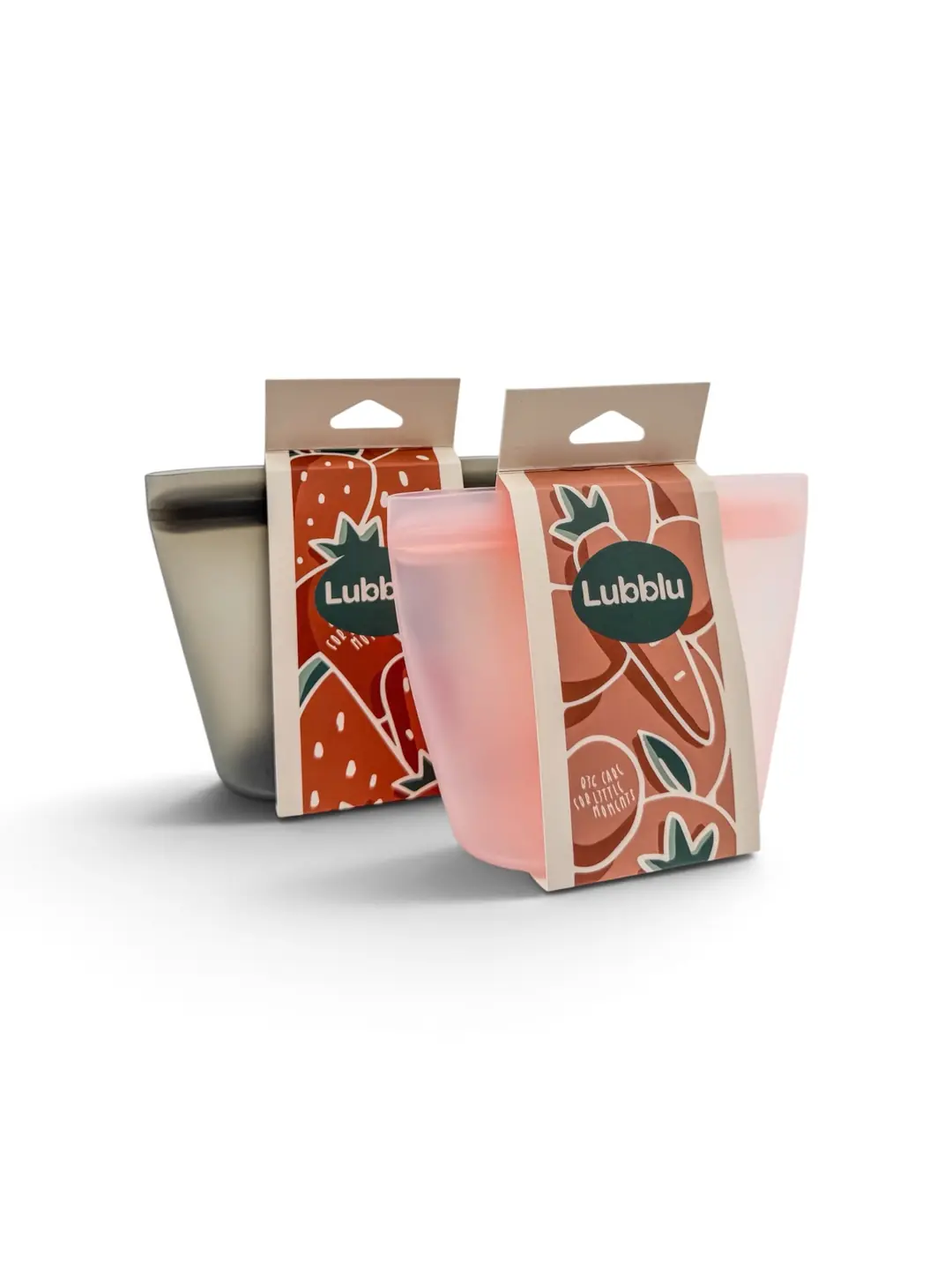 Lubblu 2'li Moi Set – 250 ml 0 Platinum Silikon Gıda Saklama Kabı – Gri, Pembe